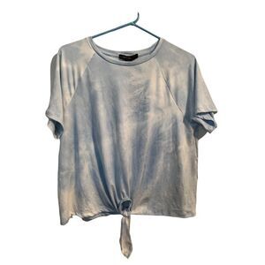 Align Collective Knotted T-Shirt Medium Blue Women Short Sleeve Tie Dye New FLAW